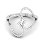 Load image into Gallery viewer, Big Hearts Platinum Ring with Diamonds for Women JL PT 564   Jewelove.US
