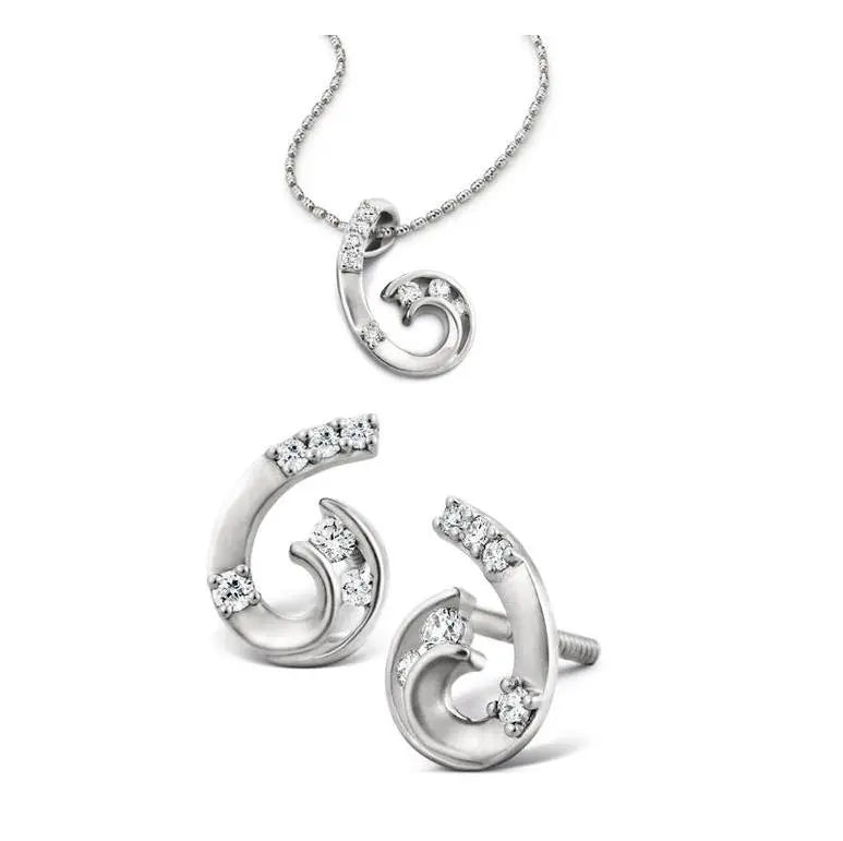 Classic Platinum Earrings Pendant with Matte Finish JL PT E 103  Both Jewelove.US