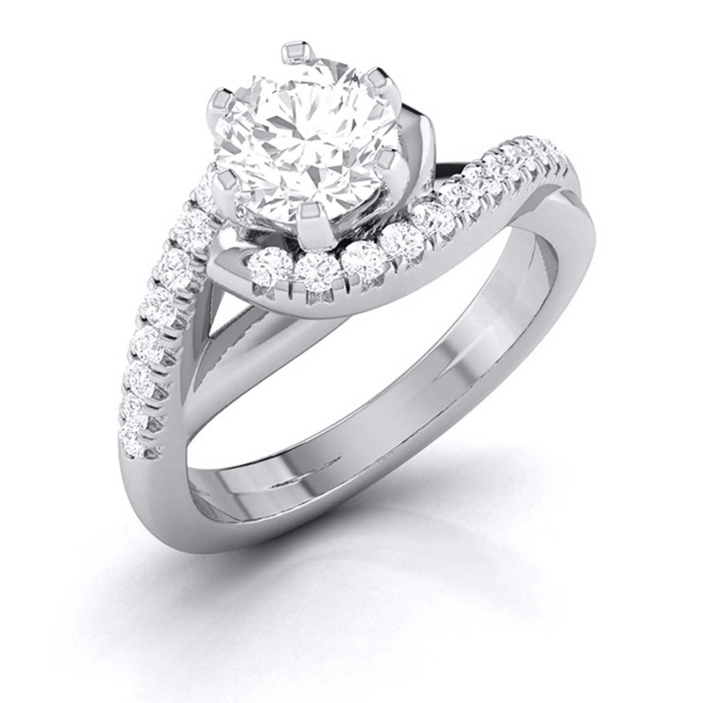 Curvy Platinum 50-Pointer Solitaire Engagement Ring for Women JL PT G 110-A   Jewelove.US