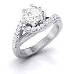 Load image into Gallery viewer, Curvy Platinum 50-Pointer Solitaire Engagement Ring for Women JL PT G 110-A   Jewelove.US
