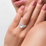 Load image into Gallery viewer, Curvy Platinum 50-Pointer Solitaire Engagement Ring for Women JL PT G 110-A   Jewelove.US
