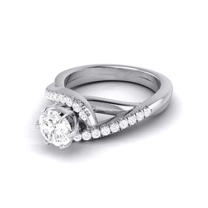 Curvy Platinum 50-Pointer Solitaire Engagement Ring for Women JL PT G 110-A   Jewelove.US