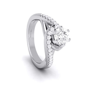 Curvy Platinum 50-Pointer Solitaire Engagement Ring for Women JL PT G 110-A   Jewelove.US