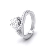 Load image into Gallery viewer, Curvy Platinum 50-Pointer Solitaire Engagement Ring for Women JL PT G 110-A   Jewelove.US
