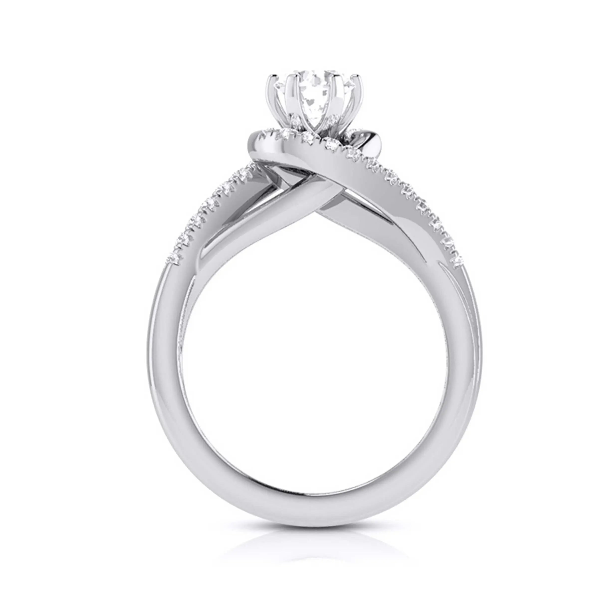 Curvy Platinum 50-Pointer Solitaire Engagement Ring for Women JL PT G 110-A   Jewelove.US