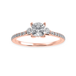 Load image into Gallery viewer, 30-Pointer Cushion Cut Solitaire Diamond Accents Shank 18K Rose Gold Ring JL AU 1241R   Jewelove.US
