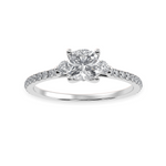 Load image into Gallery viewer, 70-Pointer Cushion Cut Solitaire Diamond Accents Shank Platinum Ring JL PT 1241-B   Jewelove.US
