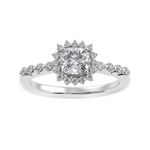 Load image into Gallery viewer, 70-Pointer Cushion Cut Solitaire Halo Diamond Shank Platinum Ring JL PT 1249-B   Jewelove.US
