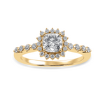 Load image into Gallery viewer, 30-Pointer Cushion Cut Solitaire Halo Diamond Shank 18K Yellow Gold Ring JL AU 1249Y   Jewelove.US
