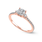 Load image into Gallery viewer, 30-Pointer Cushion Cut Solitaire Diamond Accents Shank 18K Rose Gold Ring JL AU 1241R   Jewelove.US
