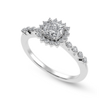 Load image into Gallery viewer, 70-Pointer Cushion Cut Solitaire Halo Diamond Shank Platinum Ring JL PT 1249-B   Jewelove.US
