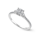 Load image into Gallery viewer, 70-Pointer Cushion Cut Solitaire Diamond Accents Shank Platinum Ring JL PT 1241-B   Jewelove.US
