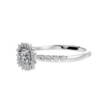 Load image into Gallery viewer, 70-Pointer Cushion Cut Solitaire Halo Diamond Shank Platinum Ring JL PT 1249-B   Jewelove.US
