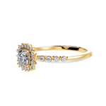 Load image into Gallery viewer, 30-Pointer Cushion Cut Solitaire Halo Diamond Shank 18K Yellow Gold Ring JL AU 1249Y   Jewelove.US
