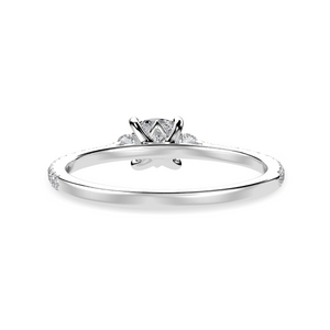 70-Pointer Cushion Cut Solitaire Diamond Accents Shank Platinum Ring JL PT 1241-B   Jewelove.US