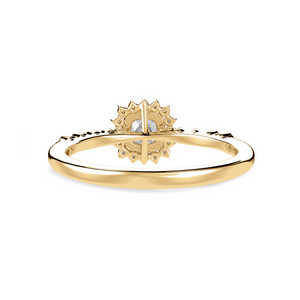 30-Pointer Cushion Cut Solitaire Halo Diamond Shank 18K Yellow Gold Ring JL AU 1249Y   Jewelove.US