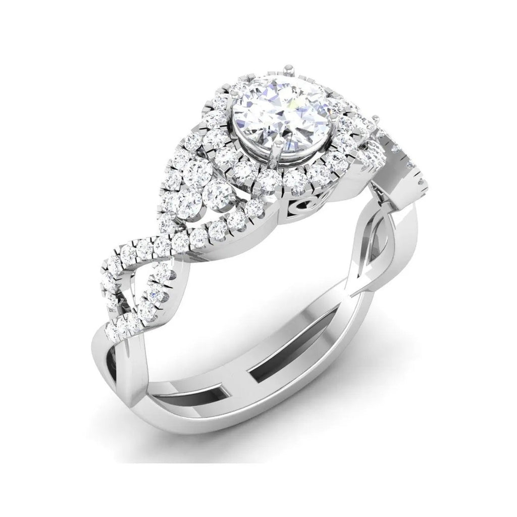 Designer 60 Pointer Solitaire Engagement Ring in Platinum JL PT 441   Jewelove