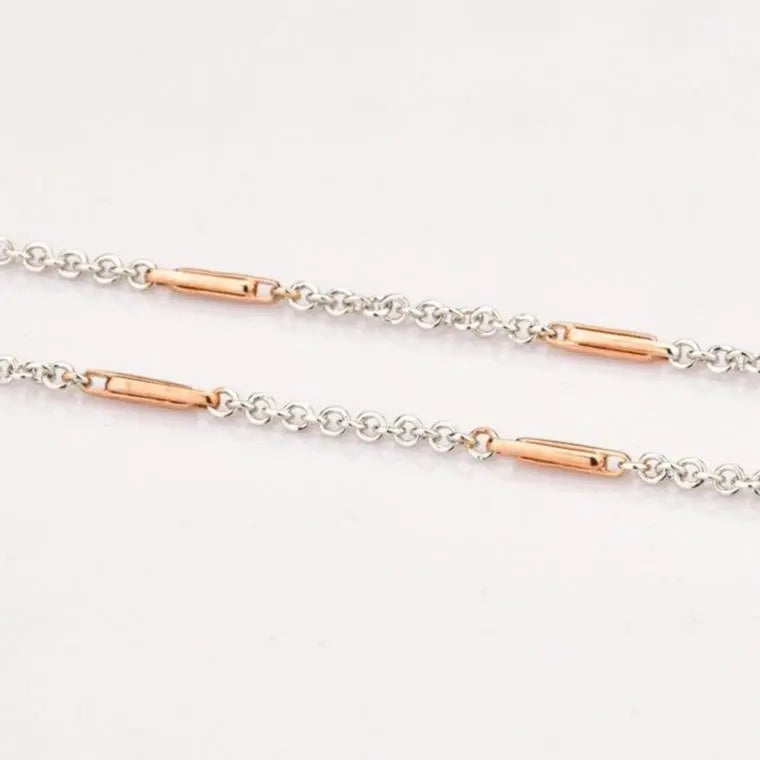 Designer Platinum Chain with Rose Gold Blocks JL PT CH 808   Jewelove.US