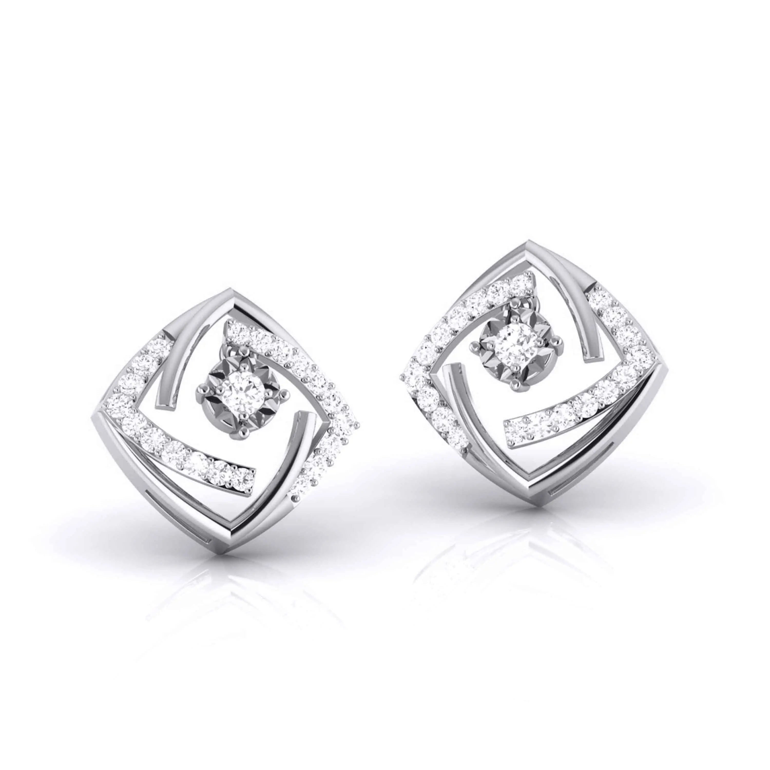 Designer Platinum Diamond Earrings JL PT E MST 28   Jewelove.US