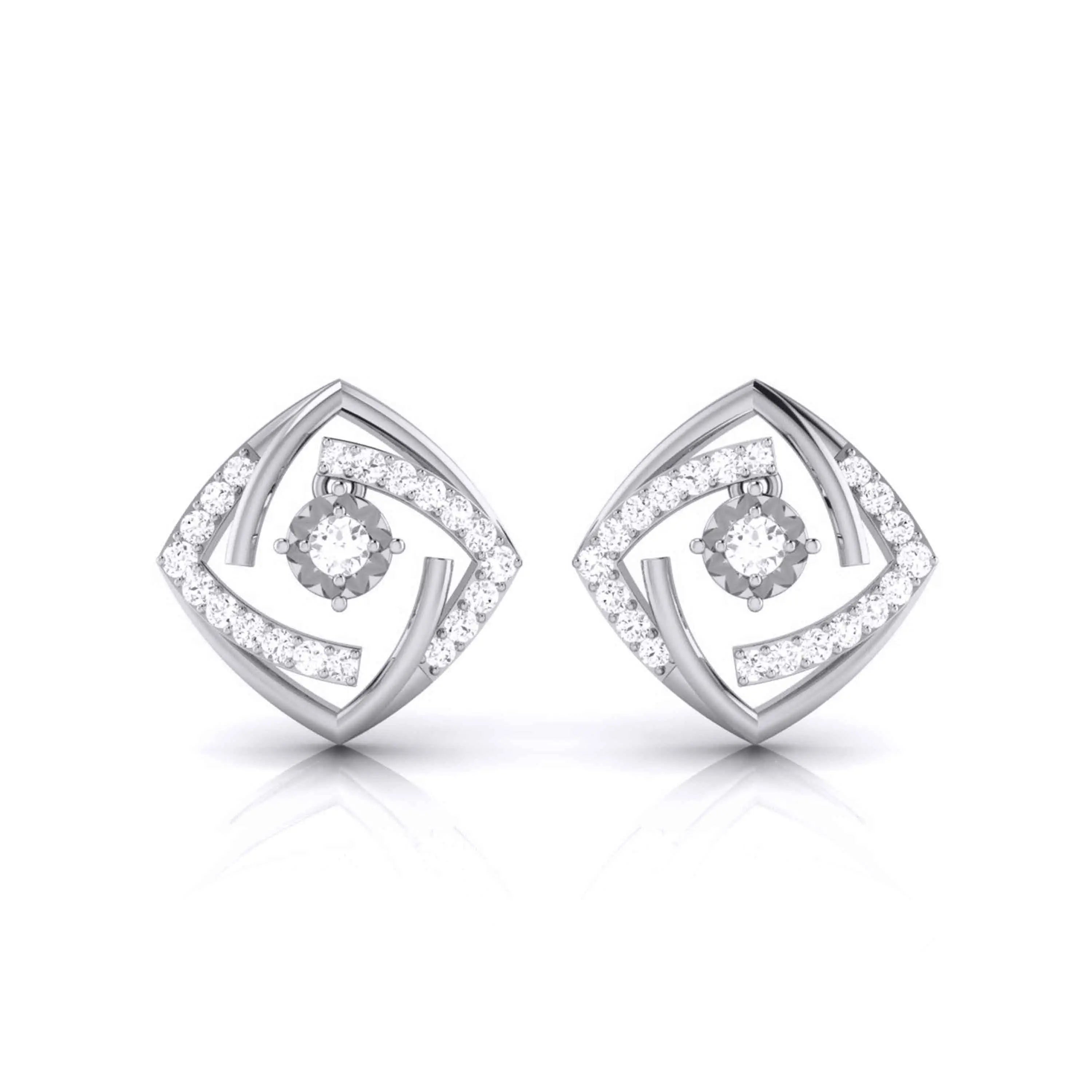 Designer Platinum Diamond Earrings JL PT E MST 28   Jewelove.US