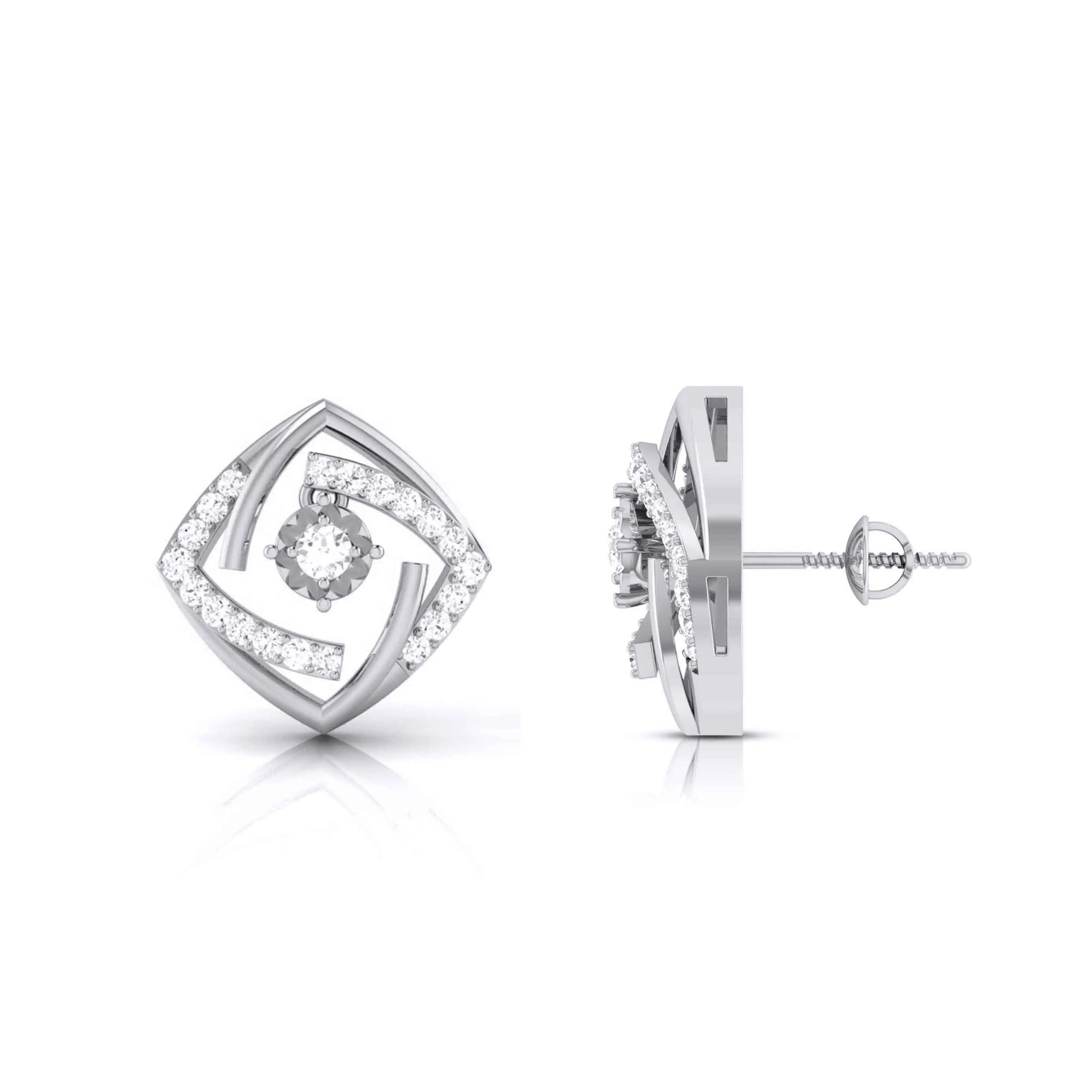 Designer Platinum Diamond Earrings JL PT E MST 28   Jewelove.US