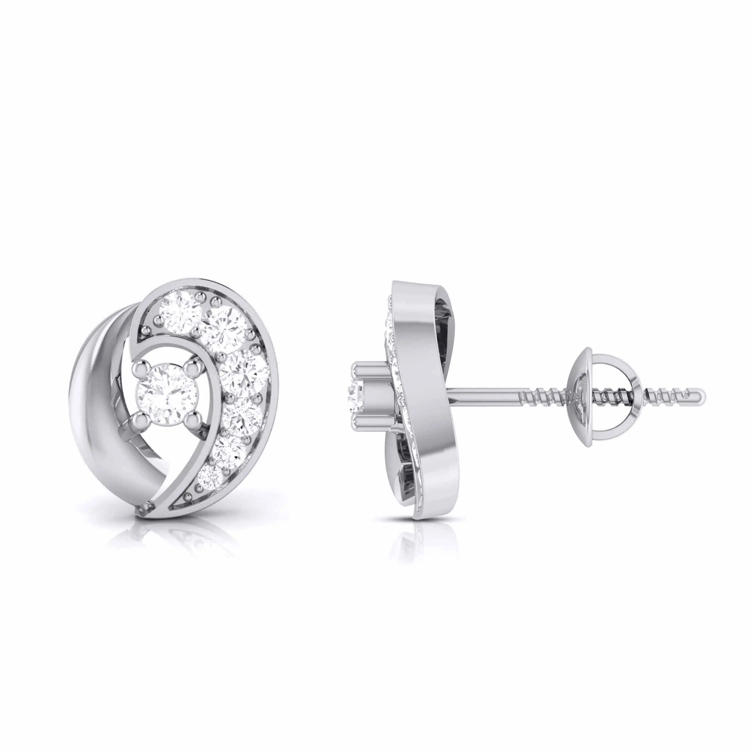 Designer Platinum Diamond Earrings JL PT E MST 5   Jewelove.US