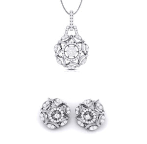 Designer Platinum Diamond Pendant & Earrings JL PT P 32  Pendant-Set Jewelove.US