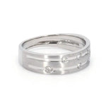 Load image into Gallery viewer, Designer Platinum Ring with Grooves &amp; Diamonds for Women JL PT 570   Jewelove.US
