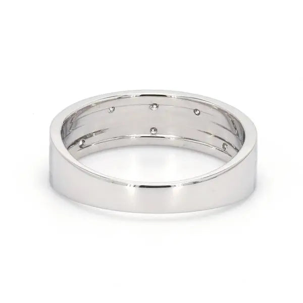 Designer Platinum Ring with Grooves & Diamonds for Women JL PT 570   Jewelove.US