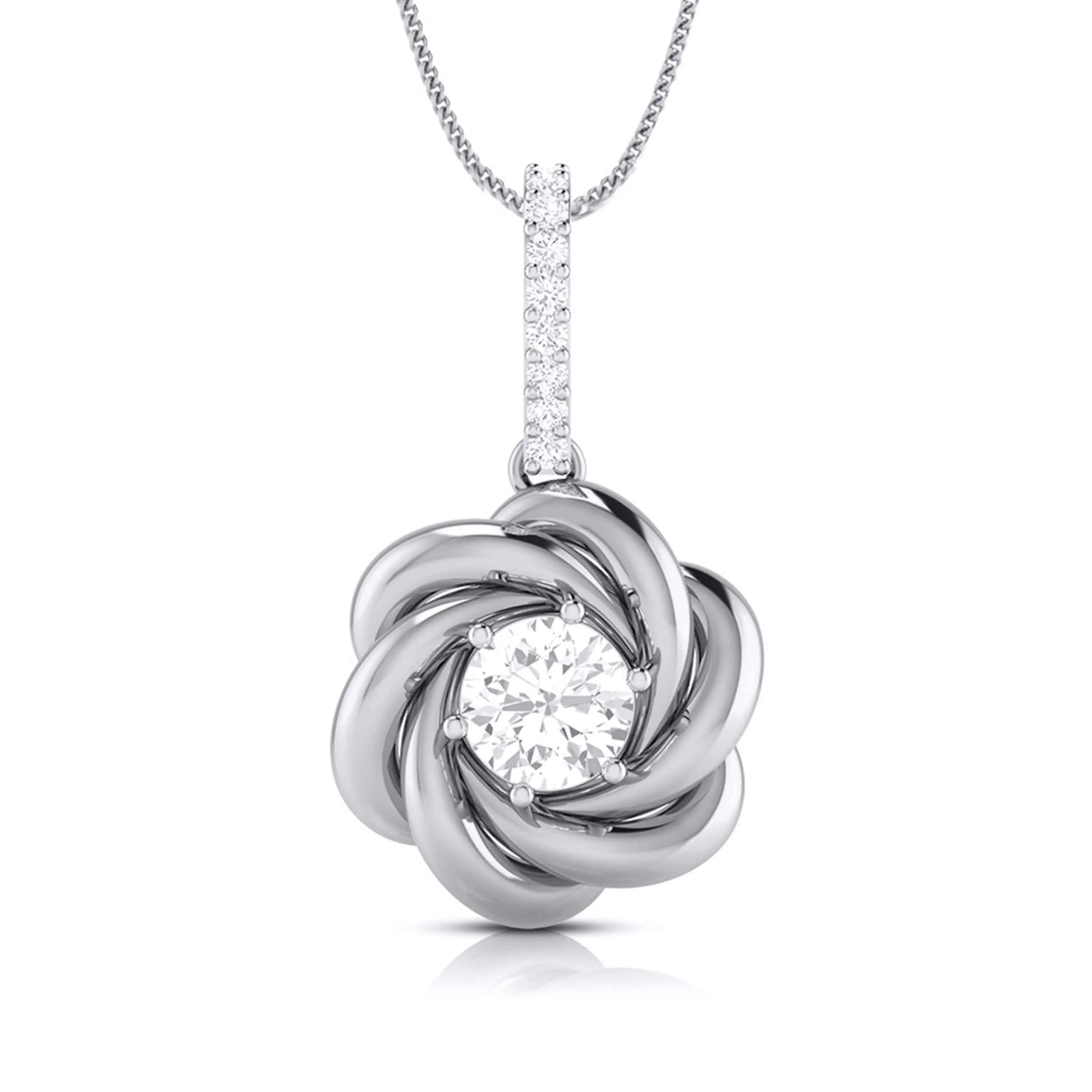 Designer Platinum with Diamond Solitaire Pendant Set for Women JL PT PE 76E  Pendant Jewelove.US