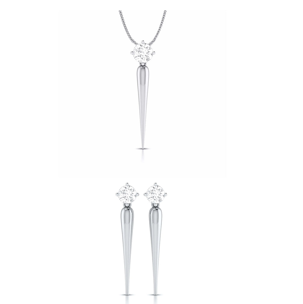 Designer Platinum with Solitaire Pendant Set for Women JL PT PE 76D  Pendant-Set Jewelove.US