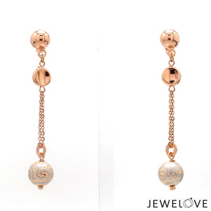 Designer 18K Rose Gold Diamond Cut Balls Necklace Set JL AU NE 09   Jewelove.US