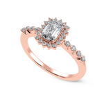 Load image into Gallery viewer, 0.70cts. Emerald Cut Solitaire Halo Diamond Shank 18K Rose Gold Solitaire Ring JL AU 1250R-B   Jewelove.US
