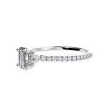 Load image into Gallery viewer, 30-Pointer Emerald Cut Solitaire Diamond Accents Shank Platinum Ring JL PT 1242   Jewelove.US
