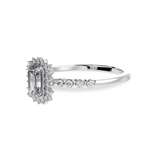 Load image into Gallery viewer, 0.50cts Emerald Cut Solitaire Diamond Accents Shank Platinum Ring JL PT 1250-A   Jewelove.US
