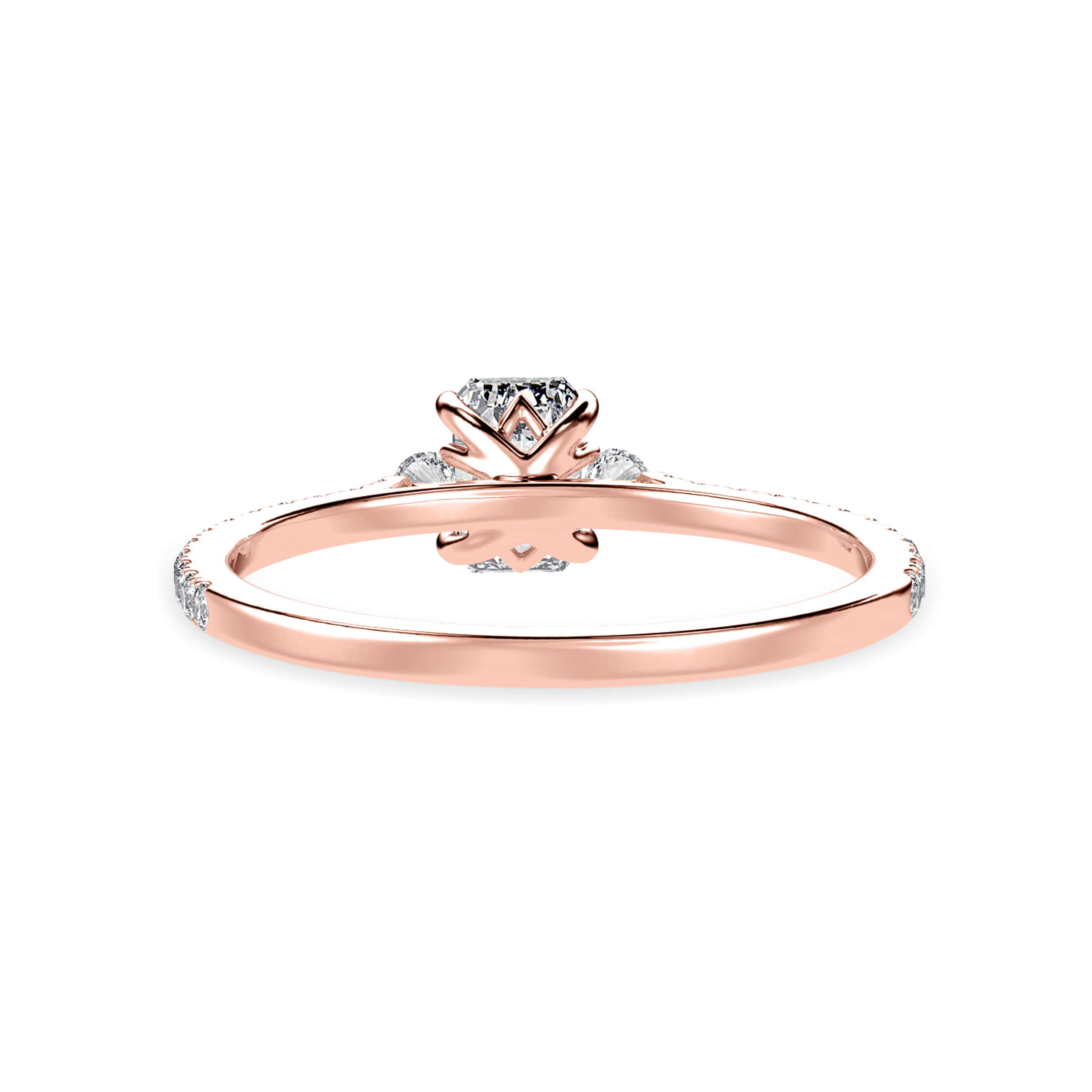 30-Pointer Emerald Cut Solitaire Diamond Accents Shank 18K Rose Gold Solitaire Ring JL AU 1242R   Jewelove.US