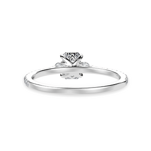 30-Pointer Emerald Cut Solitaire Diamond Accents Shank Platinum Ring JL PT 1242   Jewelove.US