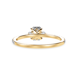 30-Pointer Emerald Cut Solitaire Diamond Accents Shank 18K Yellow Gold Ring JL AU 1242Y   Jewelove.US