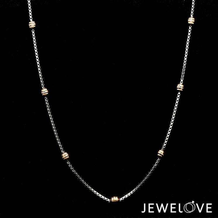 Platinum Chain with Rose Gold Balls JL PT 738