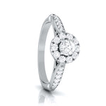 Load image into Gallery viewer, 1.50-Carat Lab Grown Solitaire Halo Diamond Shank Platinum Ring JL PT LG G 103-C
