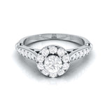 Load image into Gallery viewer, 30-Pointer Solitaire Halo Diamond Shank Platinum Ring JL PT G 103-A   Jewelove.US
