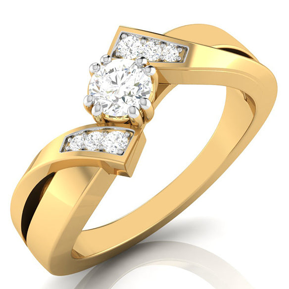 30-Pointer Solitaire Diamond Designer Yellow Gold Solitaire Ring JL AU G 104Y   Jewelove.US