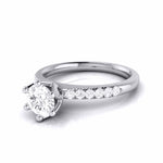 Load image into Gallery viewer, 1-Carat Lab Grown Solitaire Diamond Shank Flowery Platinum Ring JL PT LG G 105-B
