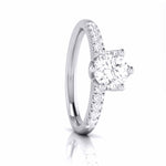 Load image into Gallery viewer, 2-Carat Lab Grown Solitaire Diamond Shank Flowery Platinum Ring JL PT LG G 105-D
