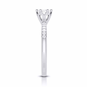 50-Pointer Lab Grown Solitaire Diamond Shank Flowery Platinum Ring JL PT LG G 105