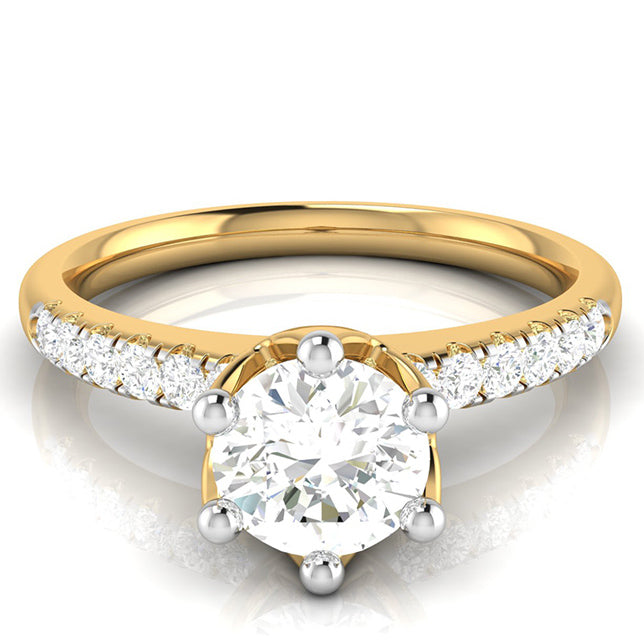 30-Pointer Solitaire Diamond Shank Yellow Gold Ring JL AU G 105Y   Jewelove.US