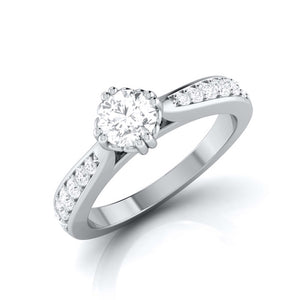 Beautiful Hidden Hearts 2-Carat Lab Grown Solitaire Accent Diamonds Platinum Engagement Ring JL PT LG G 107-E   Jewelove.US