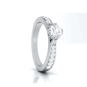 Beautiful Hidden Hearts 2-Carat Lab Grown Solitaire Accent Diamonds Platinum Engagement Ring JL PT LG G 107-E   Jewelove.US