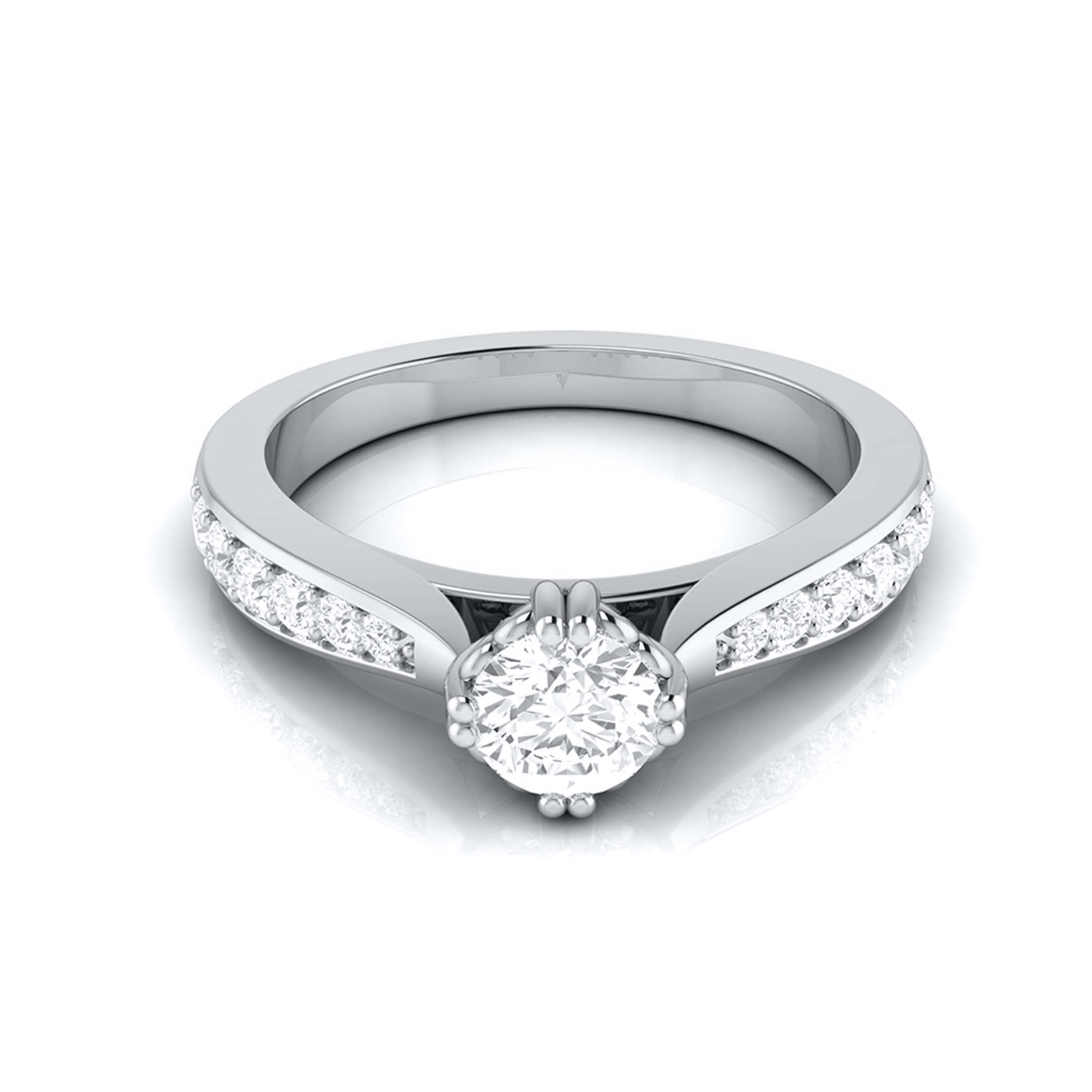 Beautiful Hidden Hearts 1.50-Carat Lab Grown Solitaire Accent Diamonds Platinum Engagement Ring JL PT LG G 107-D   Jewelove.US