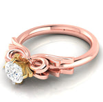 Load image into Gallery viewer, 30-Pointer Solitaire Bow Designer 18K Rose Gold Ring with Yellow Gold Prong JL AU G 108R   Jewelove.US
